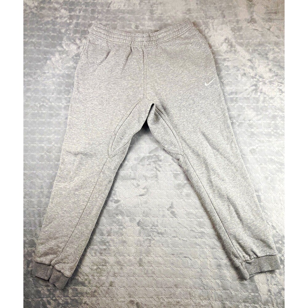 Nike Men's Gray Fleece Jogger Pants L 30" Inseam Pockets Drawstring 826431-063
